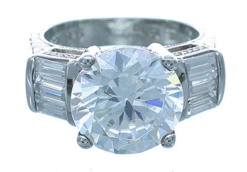 Cubic Zirconia Authentic Sterling Silver Ring Size 9 AX71337
